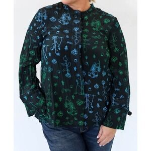 Baum Und‎ Pferdgarten Mekala Long Sleeve Blouse Black Arctic Floral Size